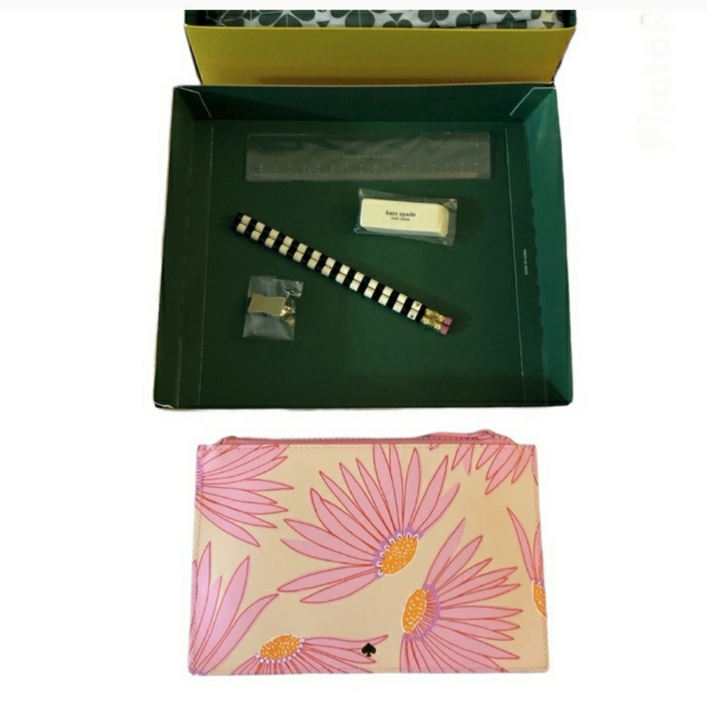 KATE SPADE Falling Flowers Pencil Pouch & Sundries NIB!